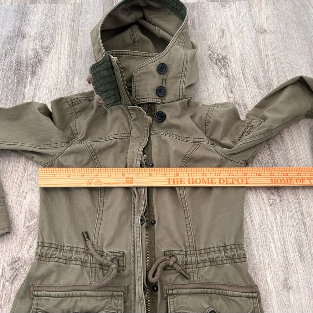 VTG Y2K Abercrombie & Fitch military utility jacket Womens XS green Bella Elena - Picture 13 of 16